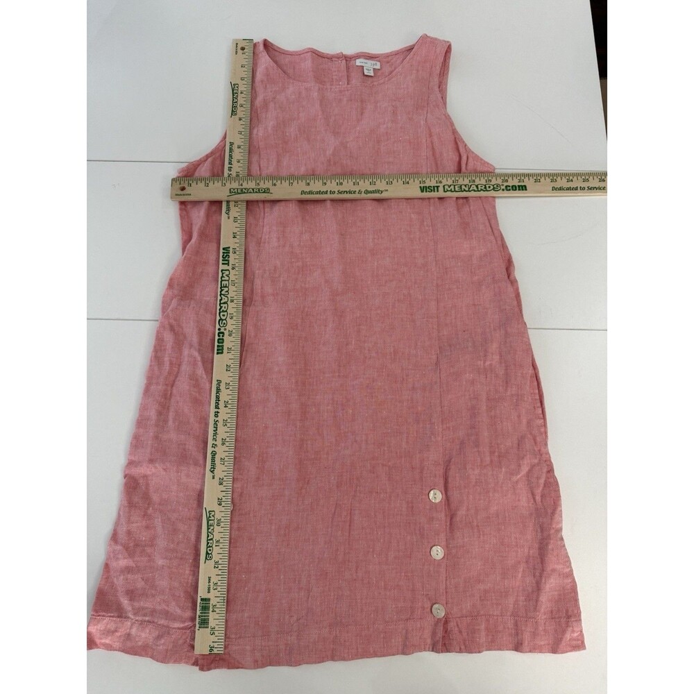 J Jill Dress Women Love Linen Pockets Boho Relaxed Lightweight pink Large petite - Picture 7 of 12